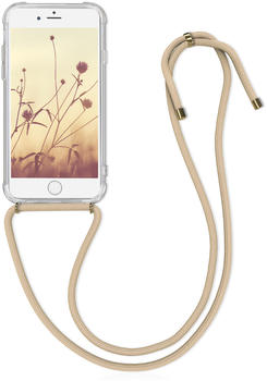 kwmobile Apple iPhone 6 / 6S Hülle - mit Kordel zum Umhängen - Silikon Handy Schutzhülle - Transparent Gold