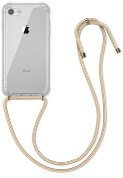 kwmobile Apple iPhone 7 / 8 Hülle - mit Kordel zum Umhängen - Silikon Handy Schutzhülle - Transparent Gold