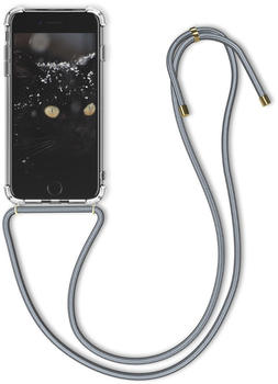 kwmobile Apple iPhone 7 / 8 Hülle - mit Kordel zum Umhängen - Silikon Handy Schutzhülle - Transparent Grau