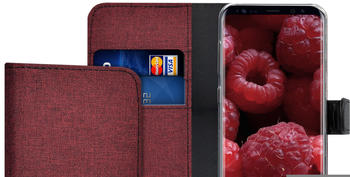 kwmobile Samsung Galaxy S8 Hülle - Kunstleder Wallet Case für Samsung Galaxy S8 mit Kartenfächern und Stand - Dunkelrot Schwarz