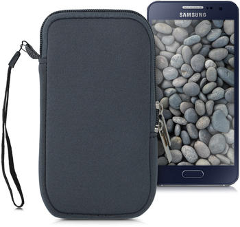 kwmobile Handytasche für Smartphones L - 6,5" - Neopren Handy Tasche Hülle Cover Case Schutzhülle Grau - 16,2 x 8,3 cm Innenmaße