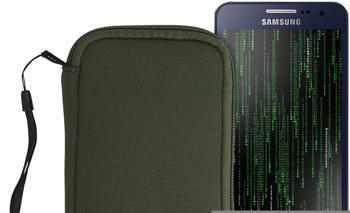 kwmobile Handytasche für Smartphones L - 6,5" - Neopren Handy Tasche Hülle Cover Case Schutzhülle Dunkelgrün - 16,2 x 8,3 cm Innenmaße