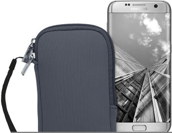 kwmobile Handytasche für Smartphones M - 5,5" - Neopren Handy Tasche Hülle Cover Case Schutzhülle Grau - 15,2 x 8,3 cm Innenmaße