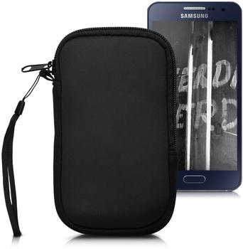 kwmobile Handytasche für Smartphones S - 4,5" - Neopren Handy Tasche Hülle Cover Case Schutzhülle Schwarz - 14,4 x 8,3 cm Innenmaße