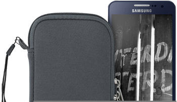 kwmobile Handytasche für Smartphones S - 4,5" - Neopren Handy Tasche Hülle Cover Case Schutzhülle Grau - 14,4 x 8,3 cm Innenmaße