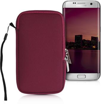 kwmobile Handytasche für Smartphones L - 6,5" - Neopren Handy Tasche Hülle Cover Case Schutzhülle Rot - 16,2 x 8,3 cm Innenmaße