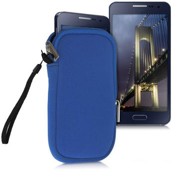 kwmobile Handytasche für Smartphones M - 5,5" - Neopren Handy Tasche Hülle Cover Case Schutzhülle Blau - 15,2 x 8,3 cm Innenmaße