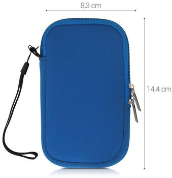 kwmobile Handytasche für Smartphones S - 4,5" - Neopren Handy Tasche Hülle Cover Case Schutzhülle Blau - 14,4 x 8,3 cm Innenmaße