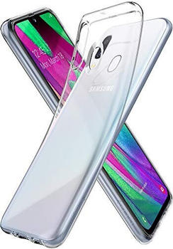 Spigen 618CS26245 Liquid Crystal für Samsung Galaxy A40 Hülle Transparent TPU Silikon Handyhülle Durchsichtige Schutzhülle Case Crystal Clear