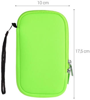 kwmobile Handytasche für Smartphones L - 6,5" - Neopren Handy Tasche Hülle Cover Case Schutzhülle Neon Grün - 16,5 x 8,9 cm Innenmaße