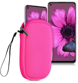 kwmobile Handytasche für Smartphones M - 5,5" - Neopren Handy Tasche Hülle Cover Case Schutzhülle Neon Pink - Innenmaße