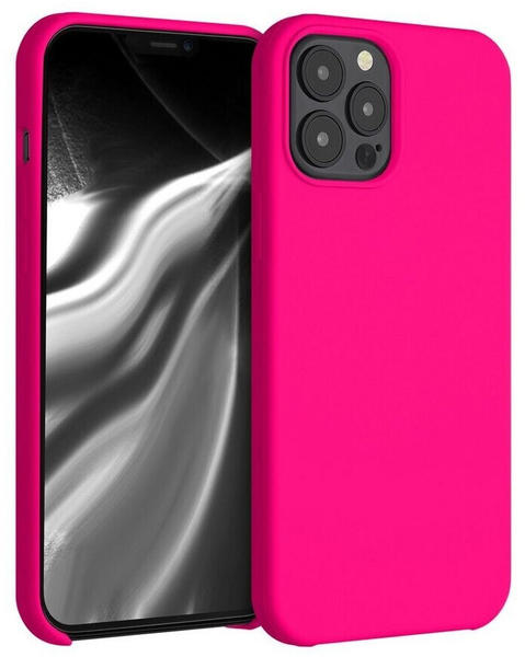 kwmobile Apple iPhone 12 Pro Max - Handyhülle gummiert - Handy Case in Neon Pink