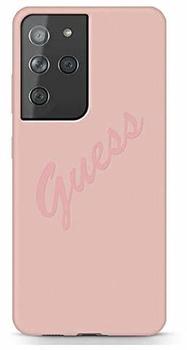 Guess Silicone Vintage Back Cover für Samsung Galaxy S21 Ultra - pink