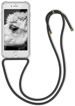 kwmobile Apple iPhone 7 / 8 Hülle - mit Kordel zum Umhängen - Silikon Handy Schutzhülle - Transparent Schwarz
