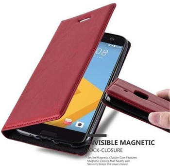 Cadorabo Hülle für HTC 10 (One M10) in APFEL ROT Handyhülle mit Magnetverschluss, Standfunktion und Kartenfach