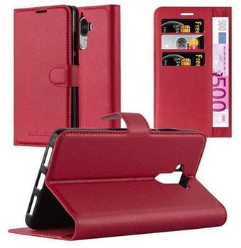 Cadorabo Hülle für Huawei MATE 9 in KARMIN ROT Handyhülle mit Magnetverschluss, Standfunktion und Kartenfach