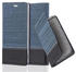 Cadorabo Hülle für Sony Xperia Z5 in DUNKEL BLAU SCHWARZ Handyhülle mit Magnetverschluss, Standfunktion und Kartenfach