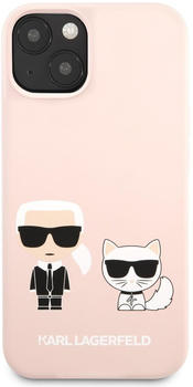 Karl Lagerfeld Karl and Choupette Liquid Silicone Cover für Apple iPhone 13 mini - Pink
