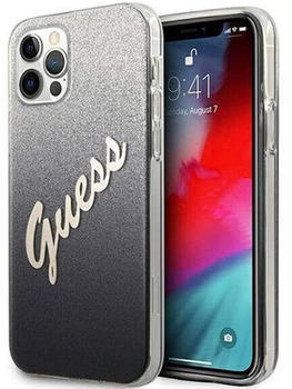 Guess Glitter Gradient Script iPhone 12 / 12 Pro Schwarz