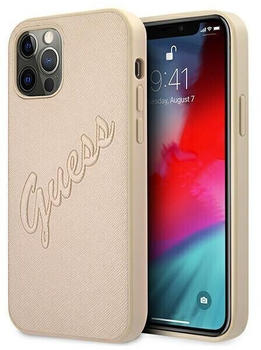 Guess Hardcase Saffiano Vintage Script iPhone 12 Pro Max Golden