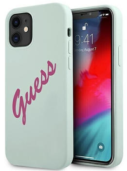 Guess Silicone Vintage Script Apple iPhone 12 Mini Blau-lila