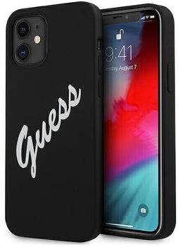 Guess Silicone Vintage Script Apple iPhone 12 Mini Schwarz und weiß