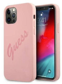 Guess Silicone Vintage Script Apple iPhone 12 Pro Max Rosa