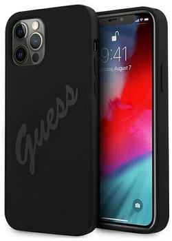 Guess Silicone Vintage Script Apple iPhone 12 Pro Max Schwarz