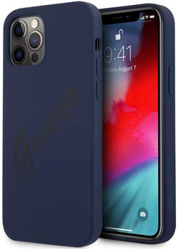 Guess Silicone Vintage Script Apple iPhone 12/12 Pro Blau