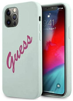 Guess Silicone Vintage Script Apple iPhone 12/12 Pro Blau-lila