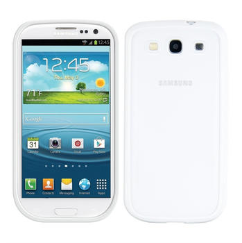 kwmobile Crystal Case Hülle für Samsung Galaxy S3 / S3 Neo mit TPU Silikon Rahmen - transparente Schutzhülle Cover mit Bumper - Weiß