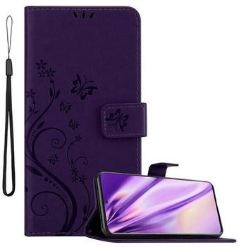 Cadorabo Hülle für Samsung Galaxy S20 PLUS Schutz Hülle in Lila Schutzhülle Handy Hülle Etui Case Blumen Flower