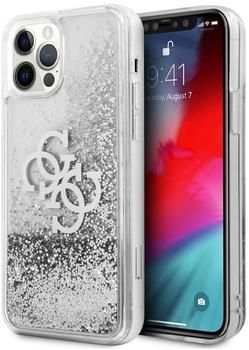 Guess TPU Big 4G Liquid Glitter Silver für Apple iPhone 12 Pro Max Transparent