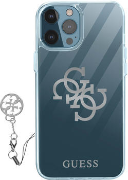 Guess Apple iPhone 12 Pro Max 4G Charms Hülle mit Anhänger - Transparent /Silber