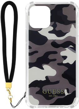 Guess Apple iPhone 12 Pro Max Camo Schutzhülle mit Anhänger - Schwarz / Grau