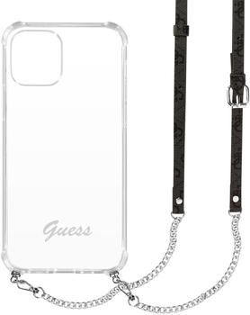 Guess Crossbody Hybrid Hülle für Apple iPhone 12 / 12 Pro - Transparent / Silber