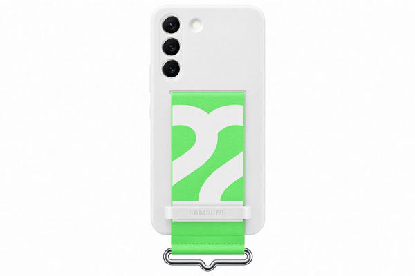Samsung Silicone Cover with Strap (Galaxy S22) White