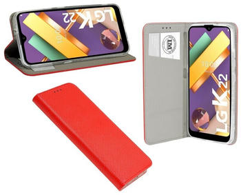 COFI1453 Buch Tasche Smart für LG K22 Handy Hülle Etui Brieftasche Schutzhülle mit Standfunktion, Kartenfach Rot