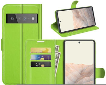 König Design Handyhülle für Google Pixel 6 Pro Schutztasche Wallet Cover 360 Case Hülle Etuis... Grün