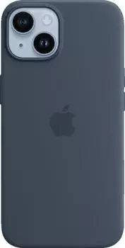 Apple Silikon Case mit MagSafe (iPhone 14) Sturmblau