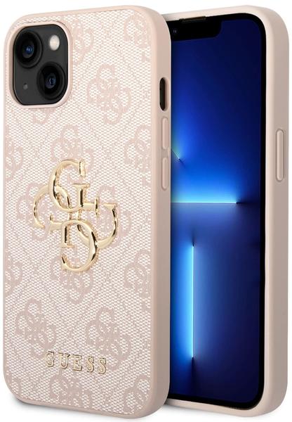 Guess PU 4G Metal Logo Back Cover für iPhone 14 Plus Pink