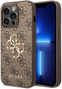 Guess PU 4G Metal Logo Backcover für iPhone 14 Pro Max Brown