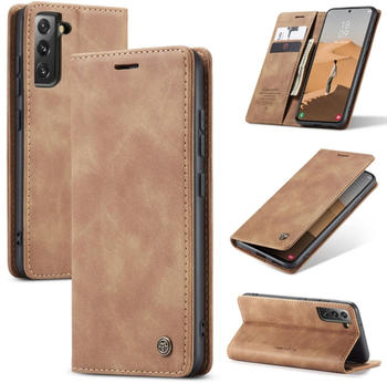König Design Handyhülle für Samsung Galaxy S22 Plus 5G Schutztasche Cover 360 Case Hülle Etui... Braun