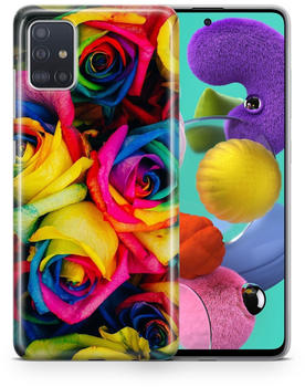 König Design Schutzhülle für Samsung Galaxy S21 Ultra Motiv Handy Hülle Silikon Case Cover... Bunte Rosen