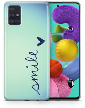 König Design Schutzhülle für Samsung Galaxy S21 Ultra Motiv Handy Hülle Silikon Case Cover... Smile Blau
