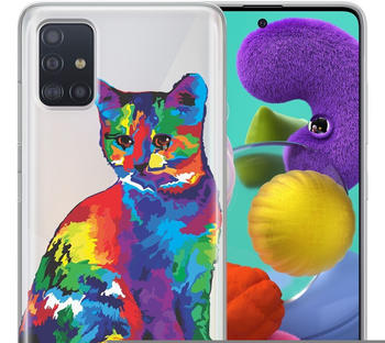 König Design Schutzhülle für Samsung Galaxy S10e Motiv Handy Hülle Silikon Tasche Case Cover... Bunte Katze