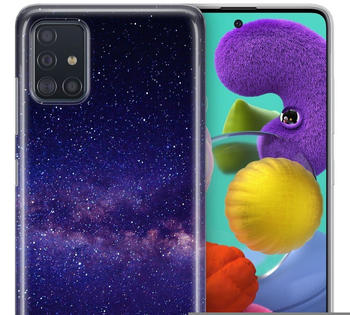 König Design Schutzhülle für Samsung Galaxy A21s Motiv Handy Hülle Silikon Tasche Case Cover... Samsung Galaxy A21s, Sternenhimmel