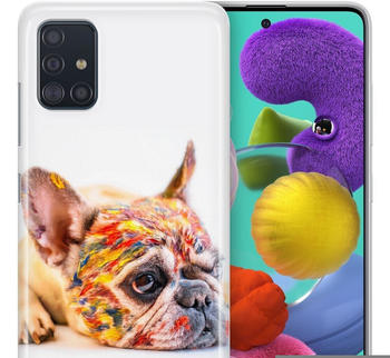 König Design Schutzhülle für Samsung Galaxy S21 Ultra Motiv Handy Hülle Silikon Case Cover... Bulldogge Bunt, Samsung Galaxy S21 Ultra