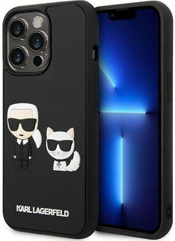 Karl Lagerfeld Handy-Case Karl & Choupette Ikonik 3D for iPhone 14 Pro, Black