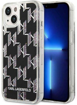 Karl Lagerfeld Handy-Case Liquid Glitter Monogram for iPhone 14, Black